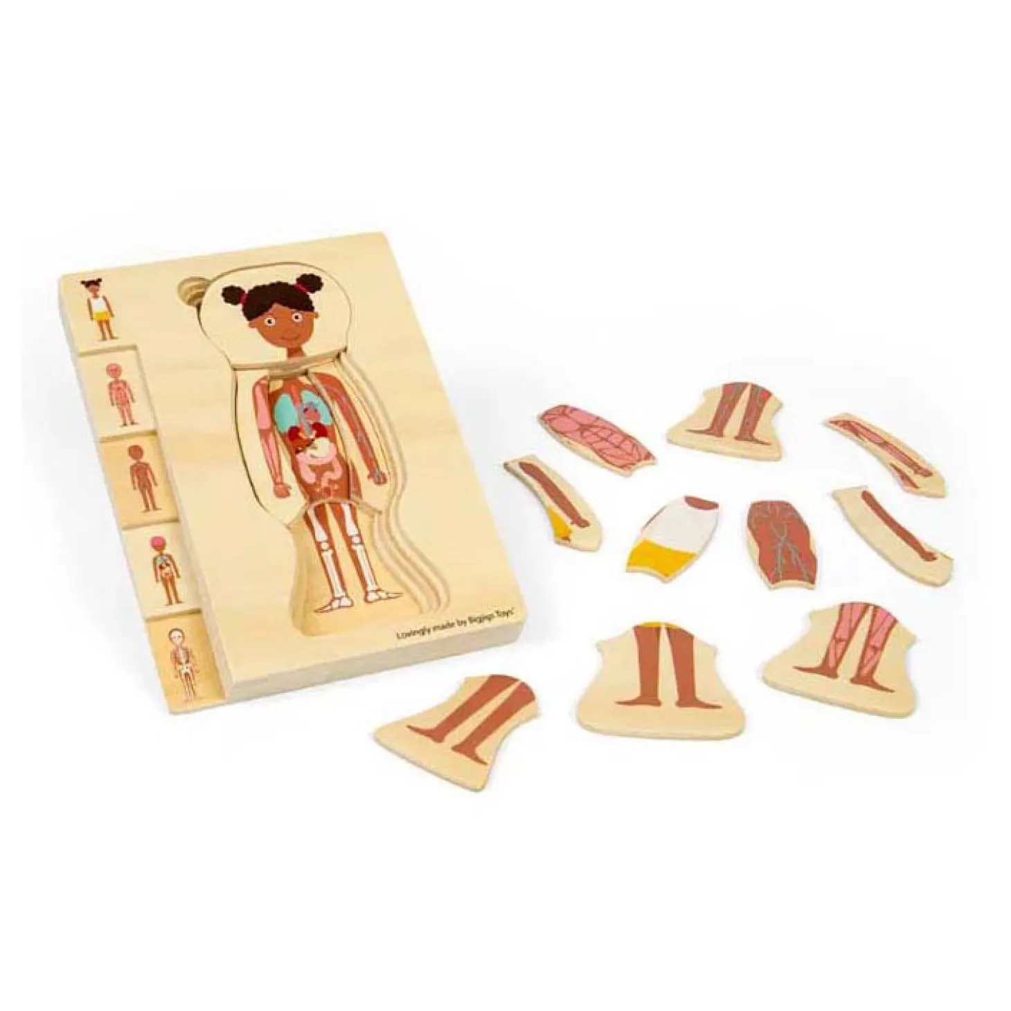 Bigjigs Houten Anatomiepuzzel - Meisje, 26st.