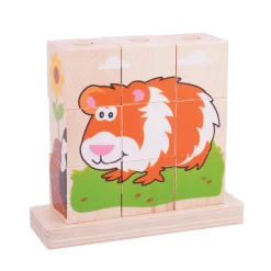 Bigjigs Houten Blokpuzzel Huisdieren, 10st.