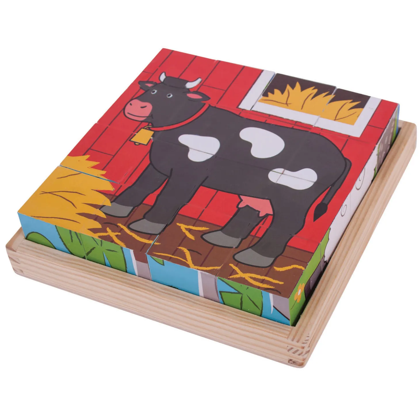 Bigjigs Houten Blokpuzzel Boerderijdieren