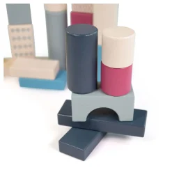 Bigjigs Houten Bouwblokken in Opbergton, 50dlg