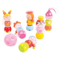Bigjigs Houten Bowlingset Prinsessen, 7dlg.