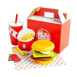 Bigjigs Houten Burger- en Frietset, 48dlg.