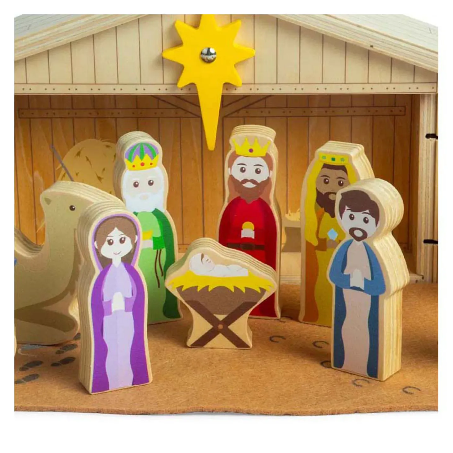 Bigjigs Houten Kerststal Set, 13dlg.