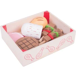 Bigjigs Houten Kistje met Vleeswaren, 9 dlg.