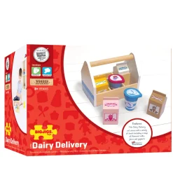 Bigjigs Houten Kistje met Zuivelproducten, 7dlg.