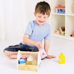 Bigjigs Houten Kistje met Zuivelproducten, 7dlg.