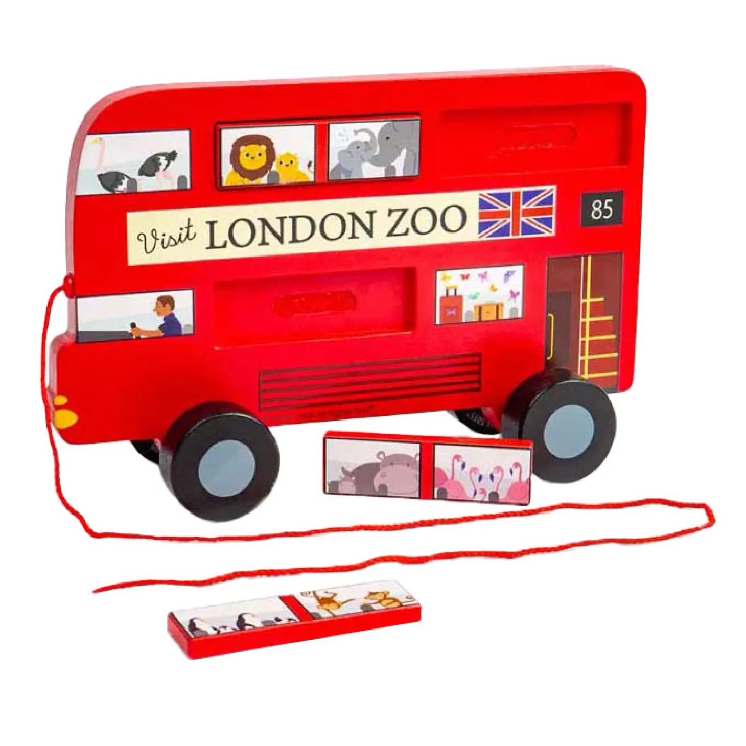 Bigjigs Houten Londen Bus Trekfiguur