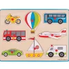 Bigjigs Houten Noppenpuzzel Voertuigen, 8dlg.