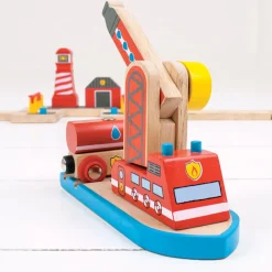 Bigjigs Houten Rails - Brandweerhaven