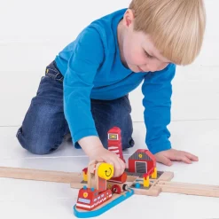 Bigjigs Houten Rails - Brandweerhaven