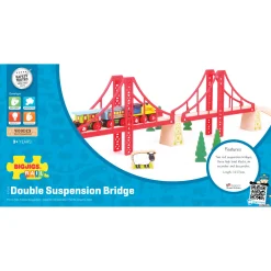 Bigjigs Houten Rails - Dubbele Hangbrug, 7dlg.