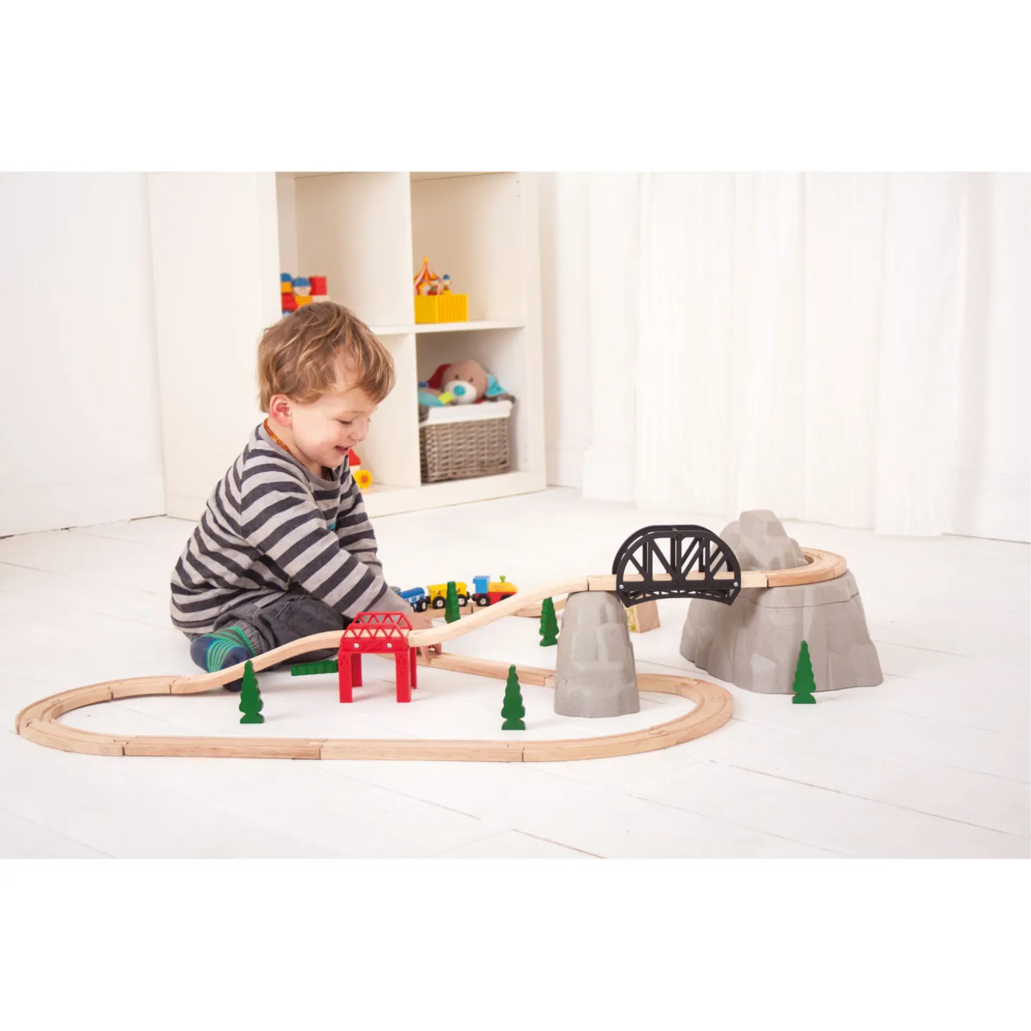 Bigjigs Houten Rails - Rocky Mountain Uitbreidingsset, 12dlg.