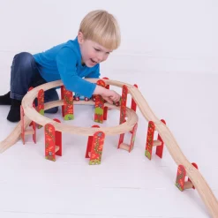 Bigjigs Houten Rails - Viaduct Uitbreidingsset, 27dlg.