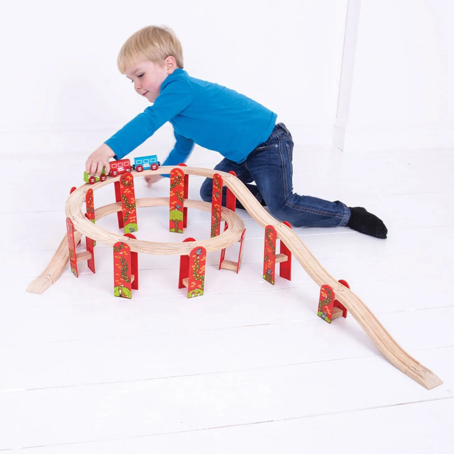 Bigjigs Houten Rails - Viaduct Uitbreidingsset, 27dlg.