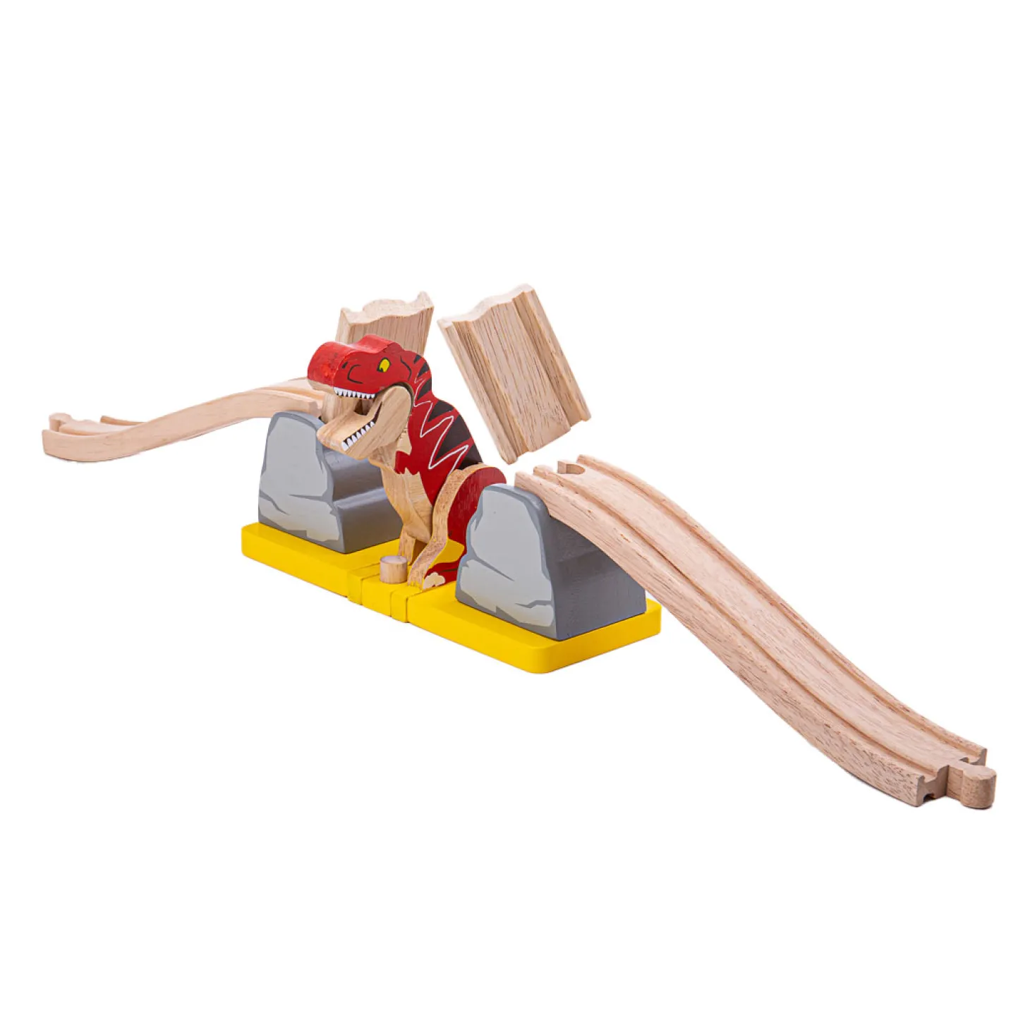 Bigjigs Houten Rails Barstende Brug T-Rex Dino, 7dlg.