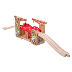 Bigjigs Houten Rails Dubbele Liftbrug Graffiti