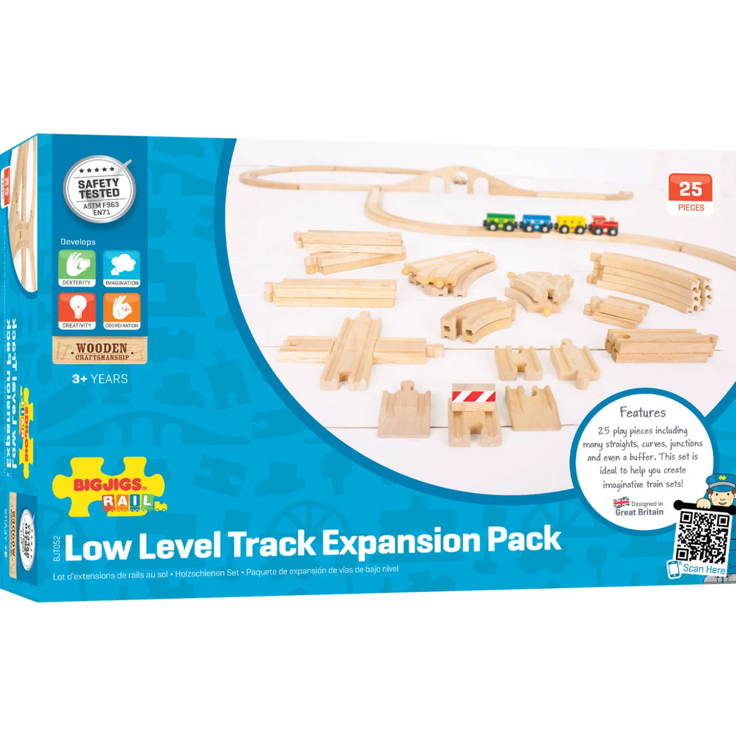 Bigjigs Houten Rails Uitbreidingsset, 25dlg.