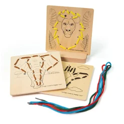 Bigjigs Houten Rijgpuzzel op Nummer - Jungle, 8dlg.