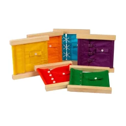 Bigjigs Houten Sluitingen- en Knopenframes, 6dlg.