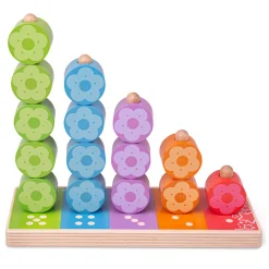 Bigjigs Houten Stapelspel Bloemen, 16dlg.
