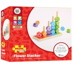 Bigjigs Houten Stapelspel Bloemen, 16dlg.