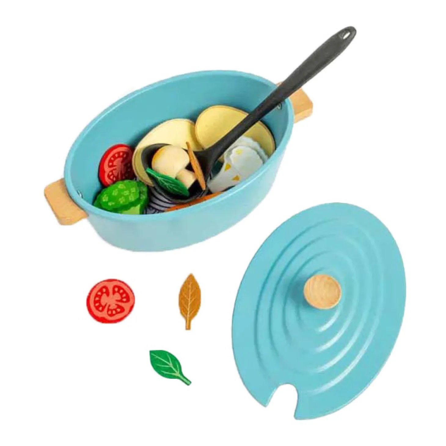 Bigjigs Houten Stoofpannen Speelset, 17dlg.