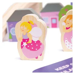 Bigjigs Houten Treinset Stad - Roze