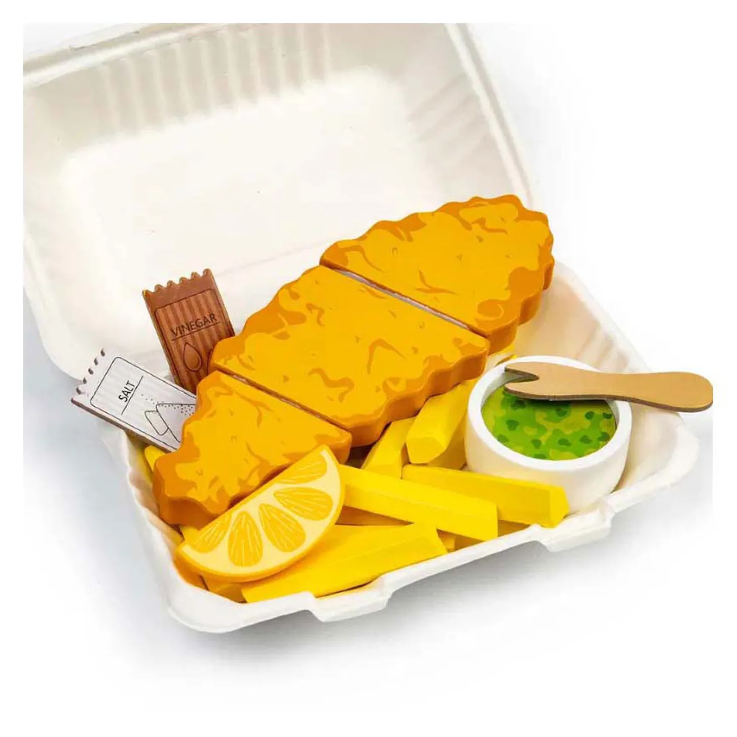 Bigjigs Houten Vis en Friet Speelset, 26dlg.