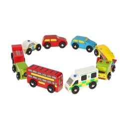 Bigjigs Houten Voertuigen, 9st.