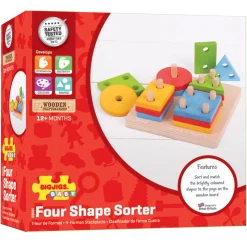 Bigjigs Houten Vormen Stapelspel, 17dlg.