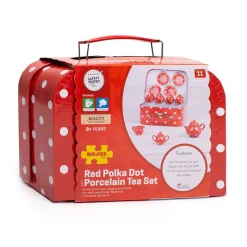 Bigjigs Porseleinen Theeservies in Opgbergkoffer, 12dlg.