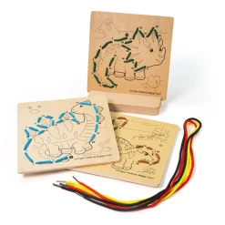 Bigjigs Rijgen op Nummer Dinosaurus Hout