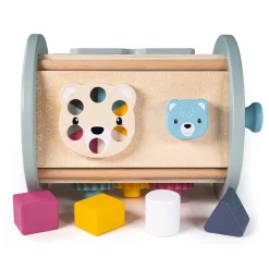 Bigjigs Rollende Activiteitenbox en Vormenstoof van Hout, 5dlg.