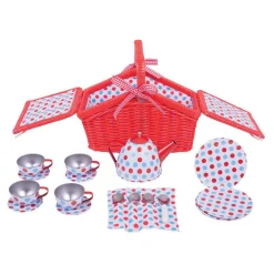 Bigjigs Theeservies in Rode Opbergmand