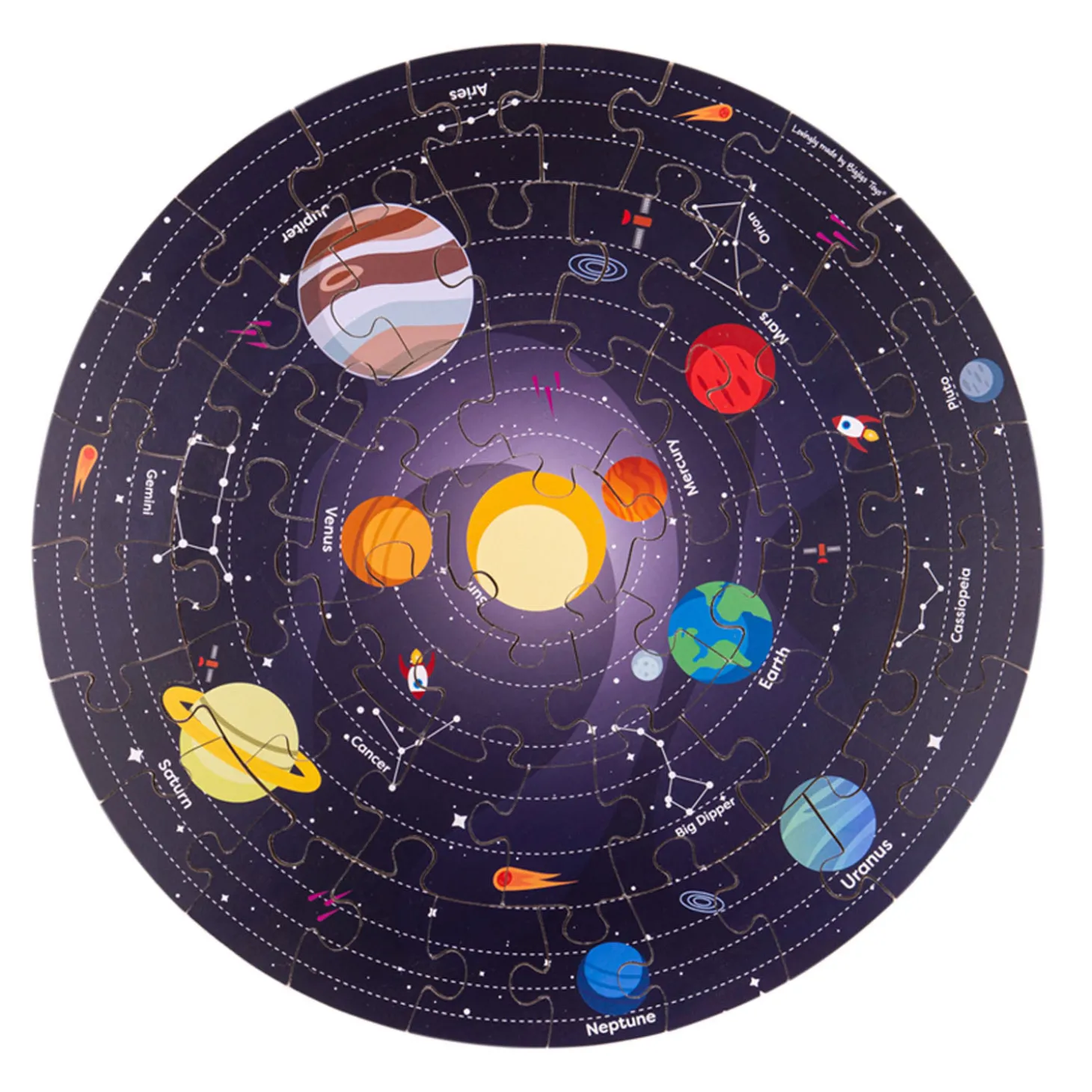 Bigjigs Vloerpuzzel Zonnestelsel Rond, 39cm