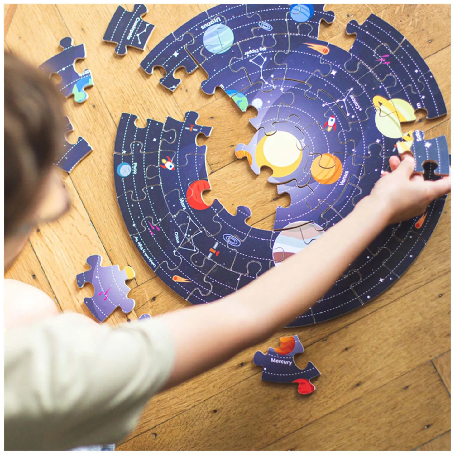 Bigjigs Vloerpuzzel Zonnestelsel Rond, 39cm
