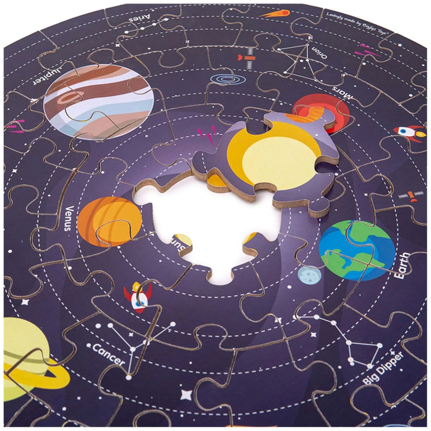 Bigjigs Vloerpuzzel Zonnestelsel Rond, 39cm