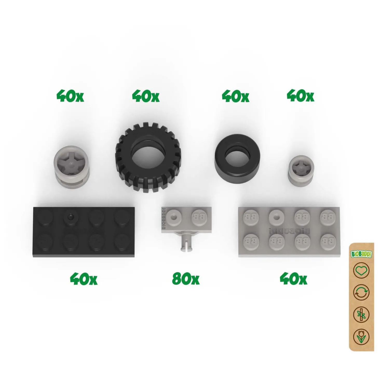 BiOBUDDi Education Small Bouwblokken - Wielen en Assen