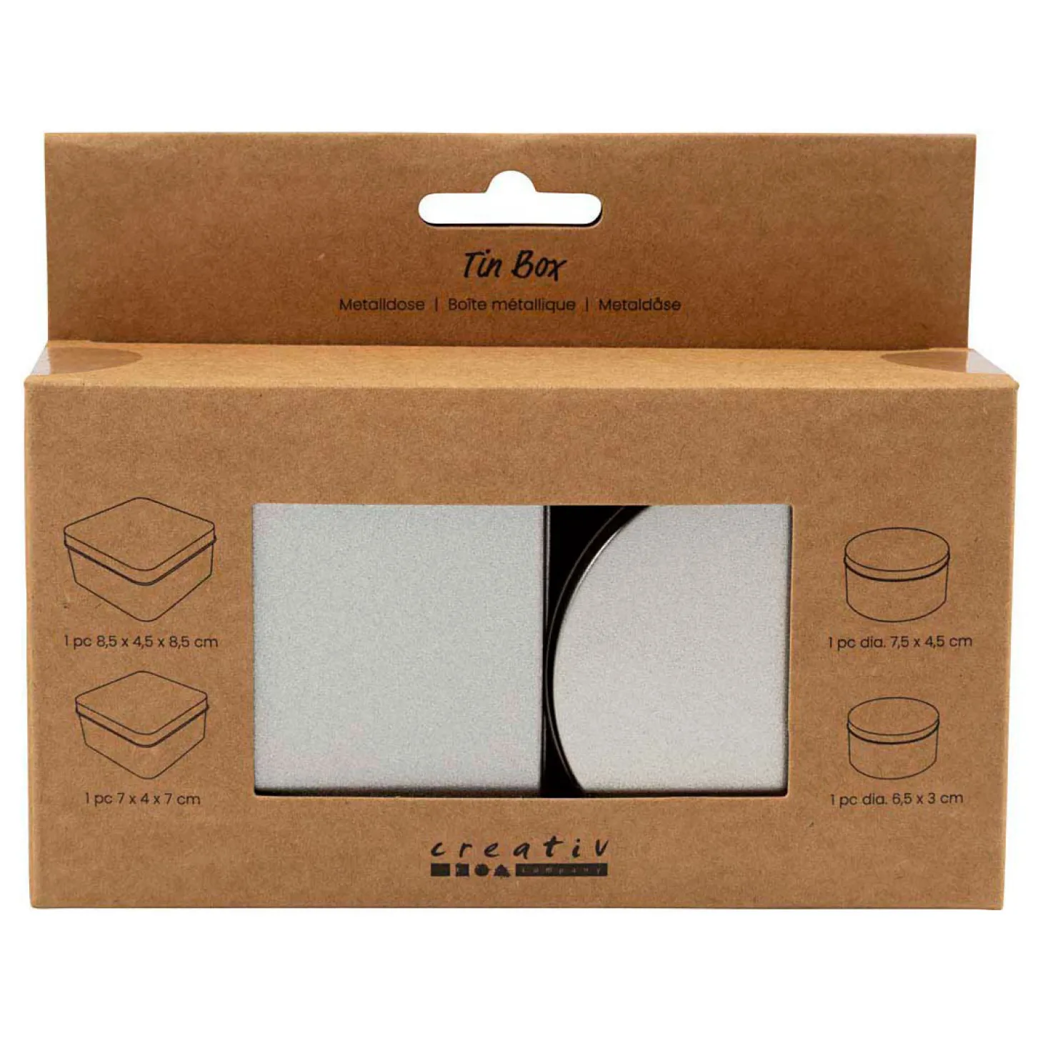 Blikjes Cirkel en Vierkant - 4st.