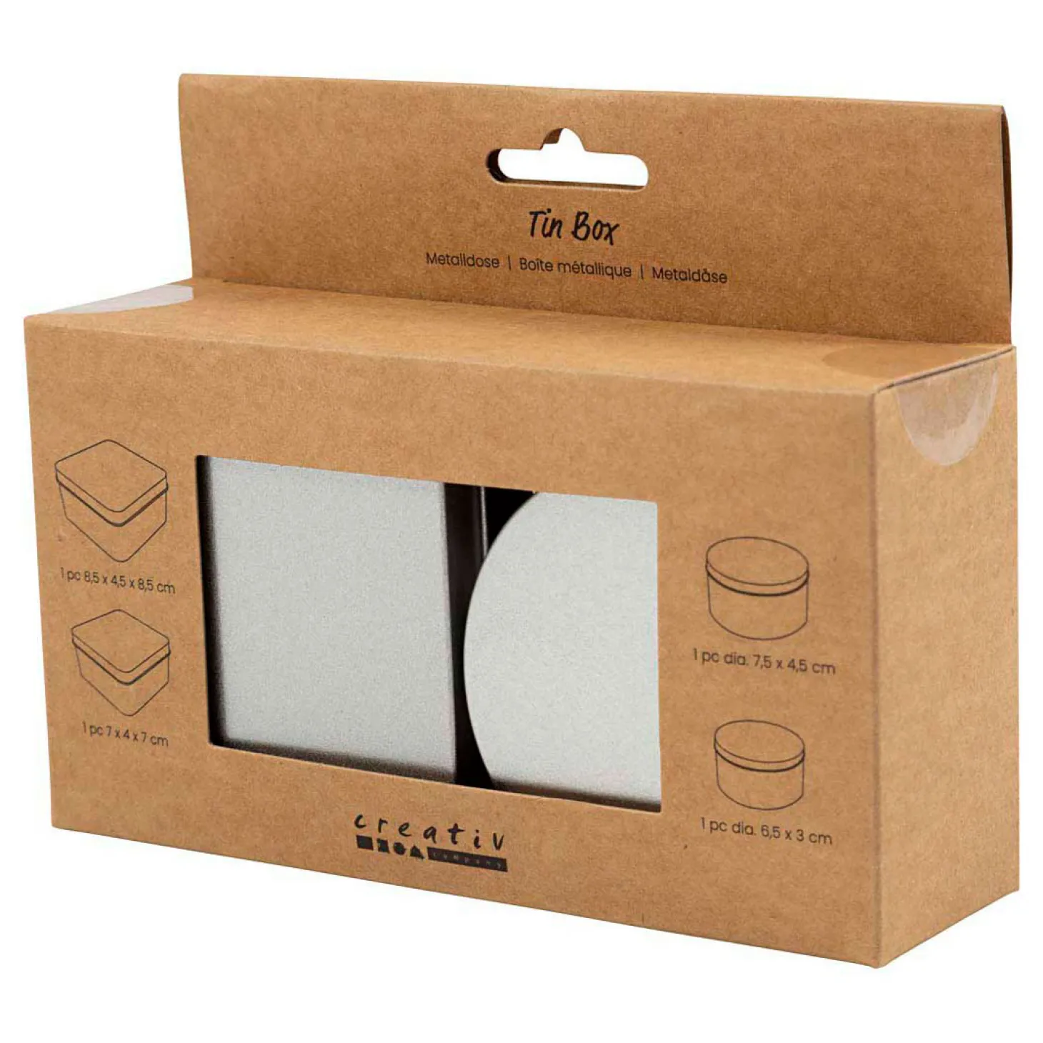 Blikjes Cirkel en Vierkant - 4st.