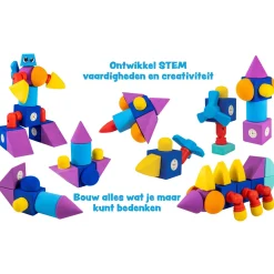 Blockaroo Magnetische Foam Blokken Vliegtuig Box, 10dlg.