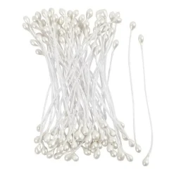 Bloemmeeldraden Wit Parelmoer, 100st.