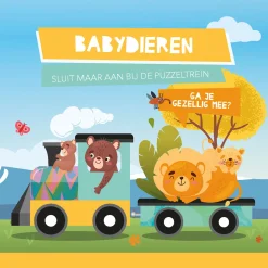 Boek en Puzzeltrein Babydieren