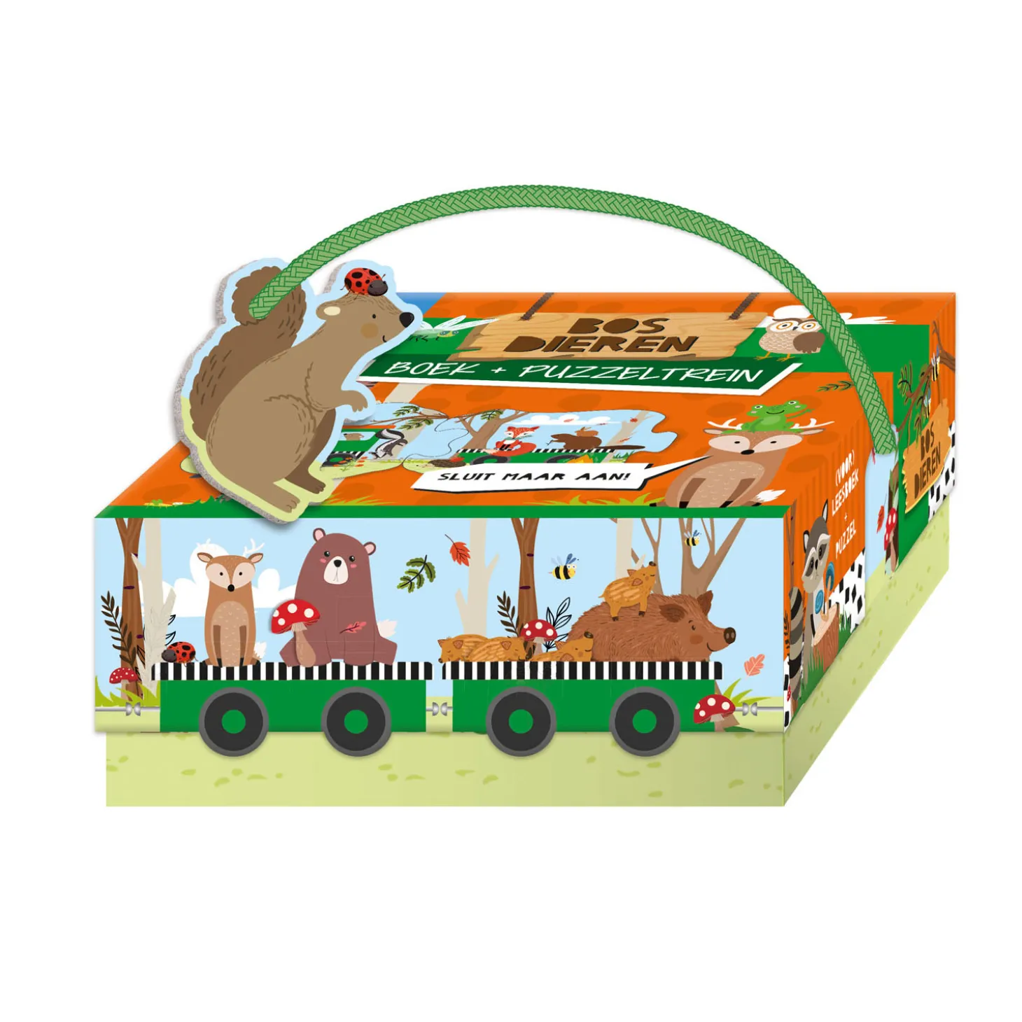Boek en Puzzeltrein Bosdieren