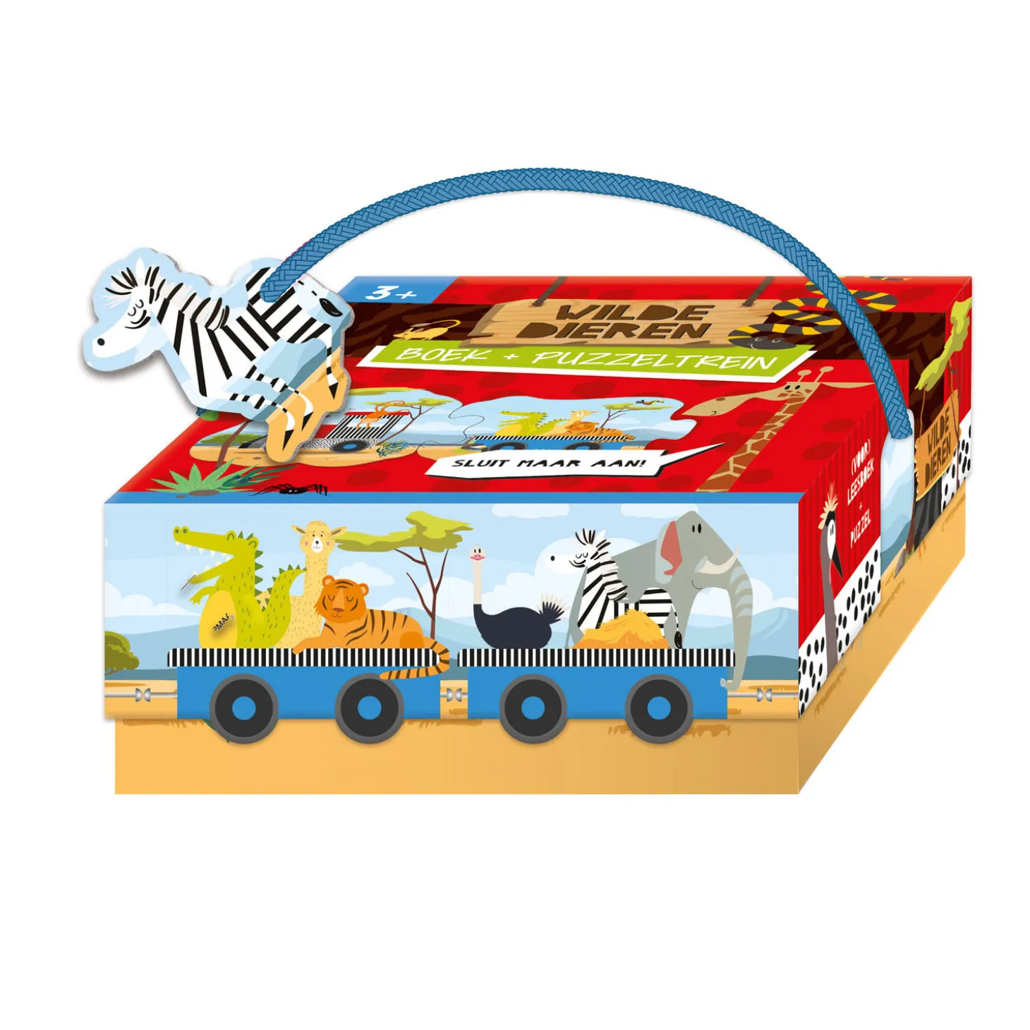 Boek en Puzzeltrein Wilde Dieren