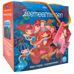 Boek, Puzzel + 10 Figuren - Zeemeermin