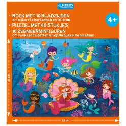 Boek, Puzzel + 10 Figuren - Zeemeermin