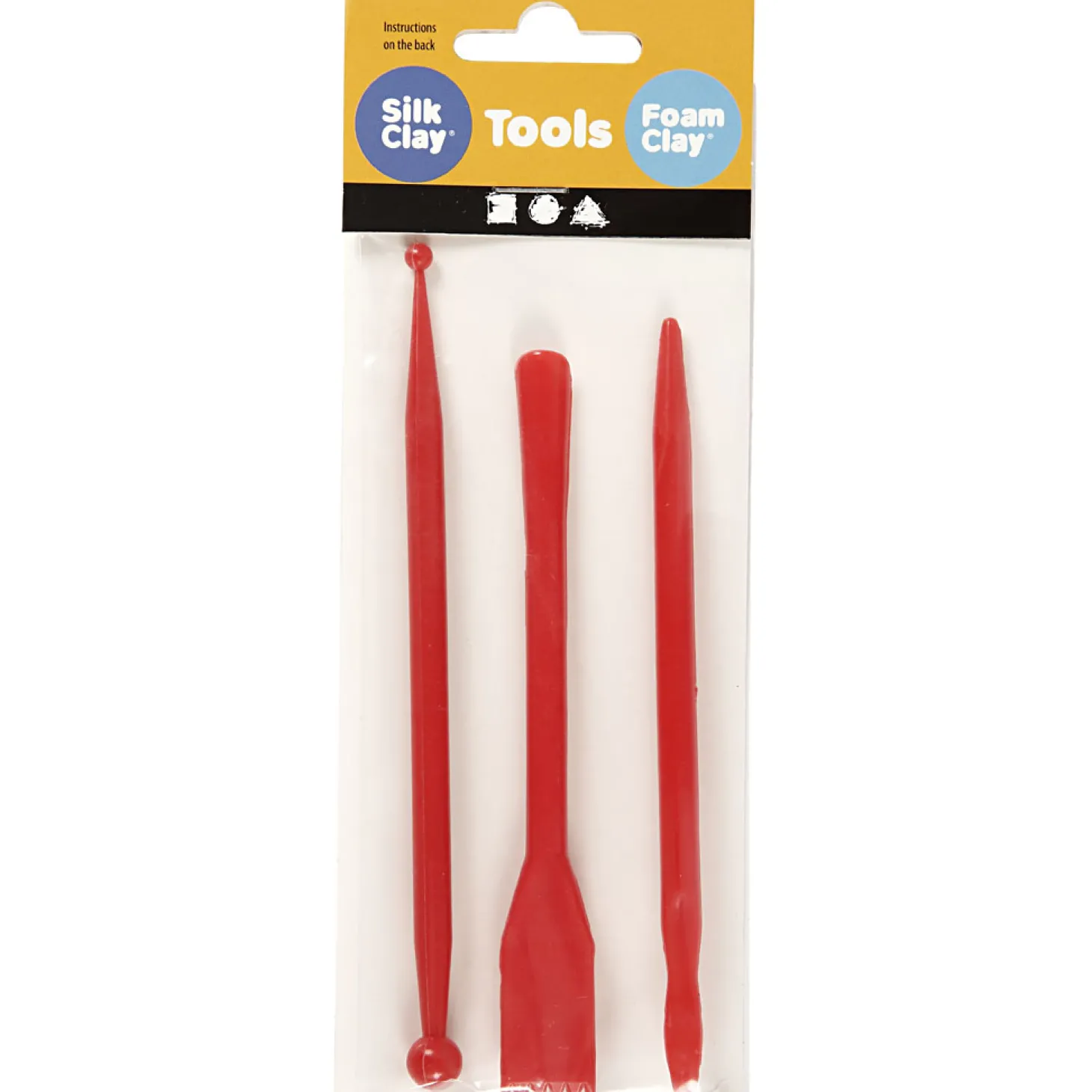 Boetseergereedschap Rood, 3st.