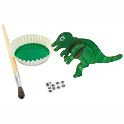 Bouwpakketje Houten 3D Dinosaurus, Set van 4