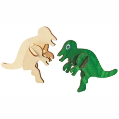 Bouwpakketje Houten 3D Dinosaurus, Set van 4